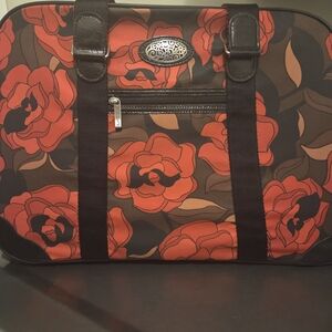 Brighton Floral Travel Bag - Red and Brown